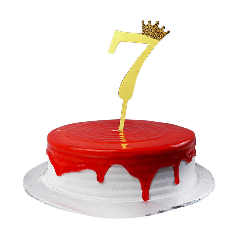 Number Cake Topper Golden  (Seven)