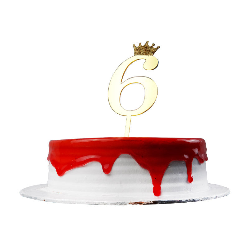 Number Cake Topper Golden  (Six)