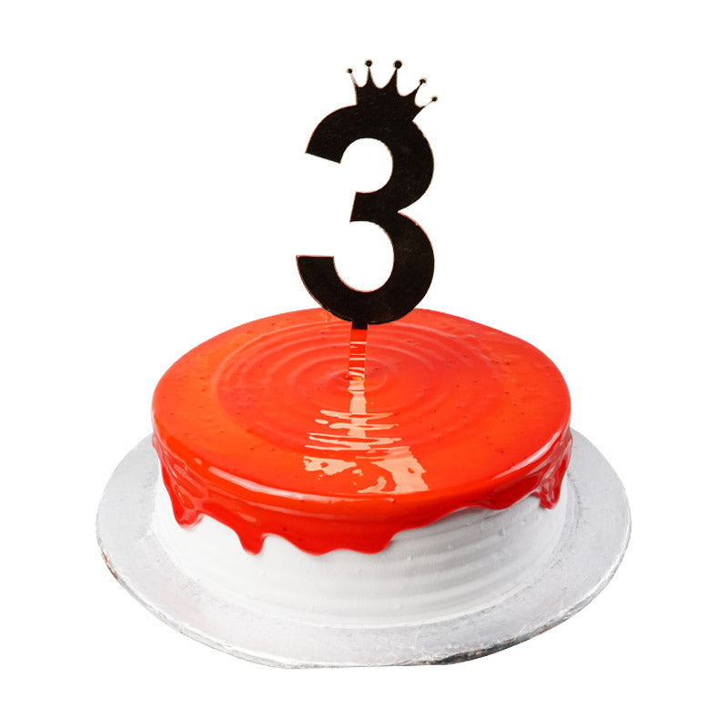 Number Cake Topper Golden  (Three)