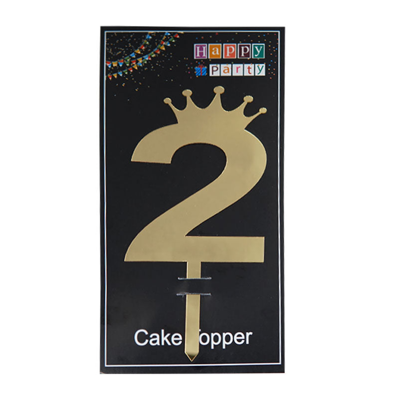 Number Cake Topper Golden  (Two)