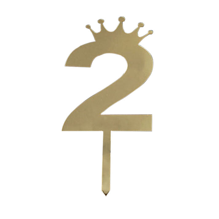 Number Cake Topper Golden  (Two)