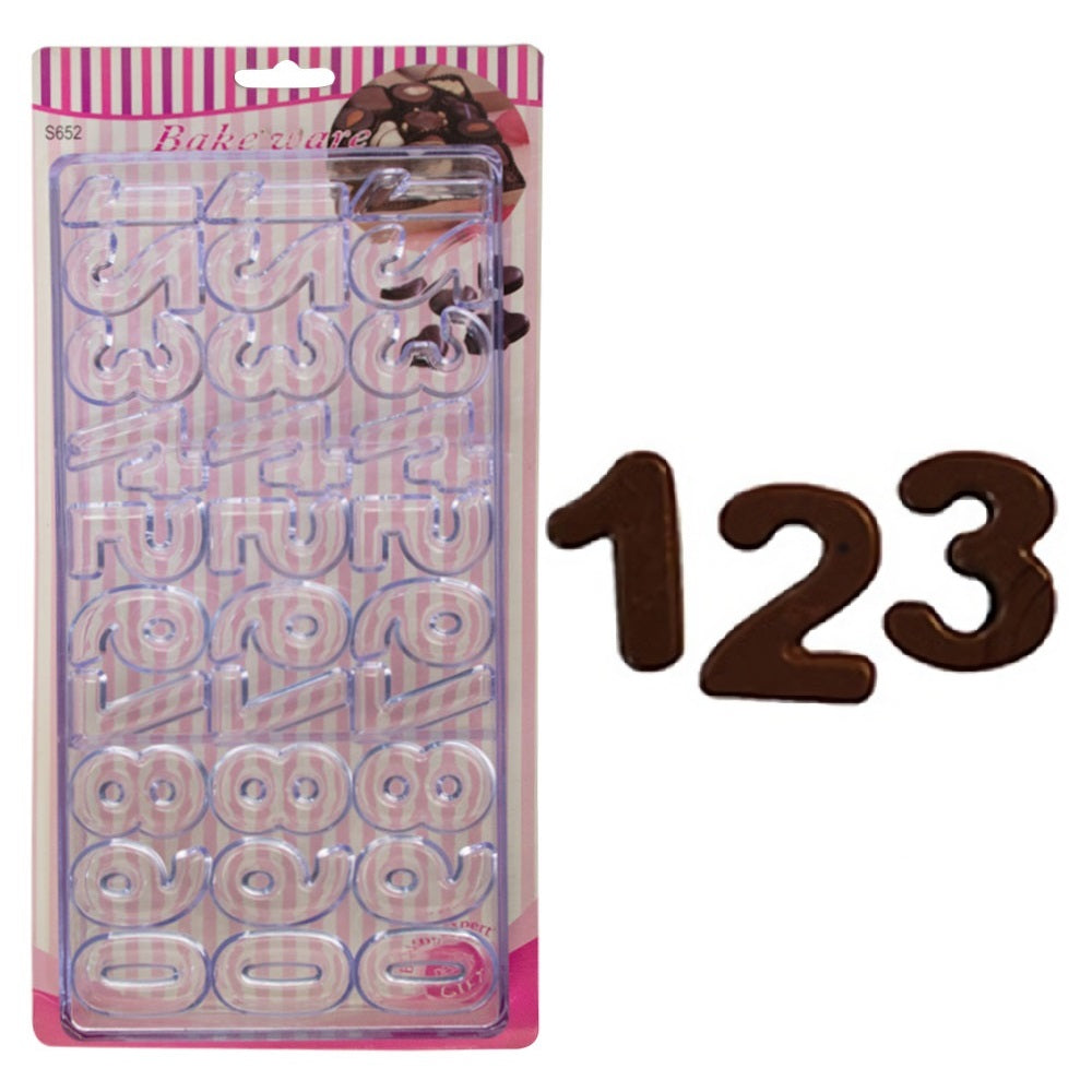 Numbers Acrylic Chocolate & Candy Mold 30 Cavity