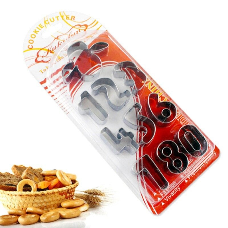 Numbers & Bird Cookie Cutter Set Stainless Steel