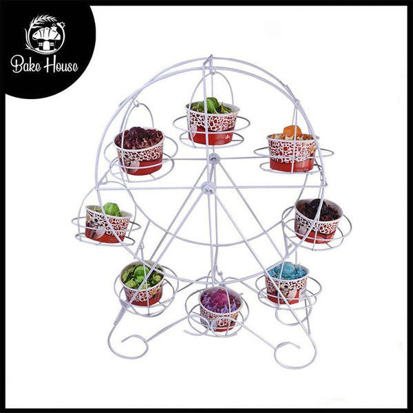 Oasiswj Rotating Ferris Wheel 8 Cupcakes Holder Stand