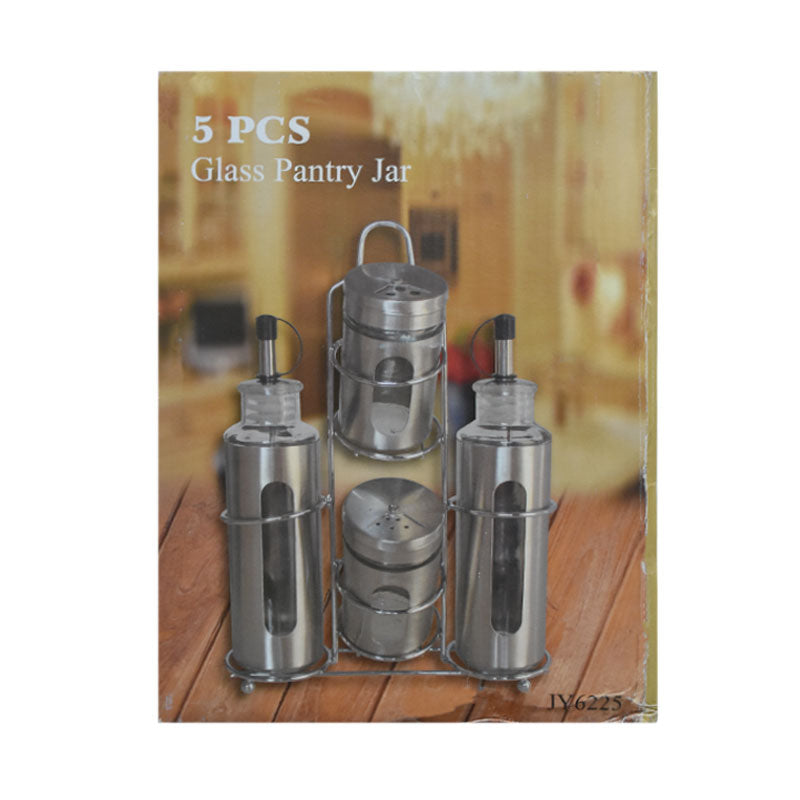 Oil & Spice Jars 4 Pcs Set with Rack