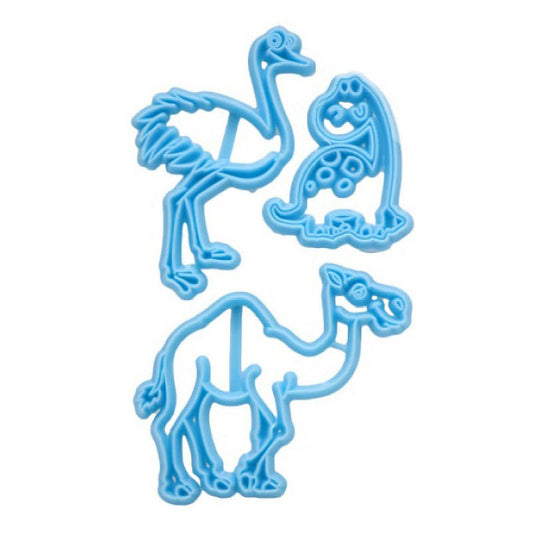 Ostrich, Tortoise, Camel Fondant Cutter 3Pcs Set Plastic