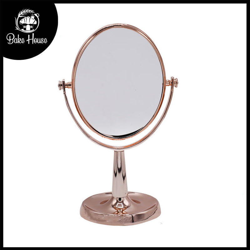 Oval Double Sided Cosmetic Mirror With Stand Large