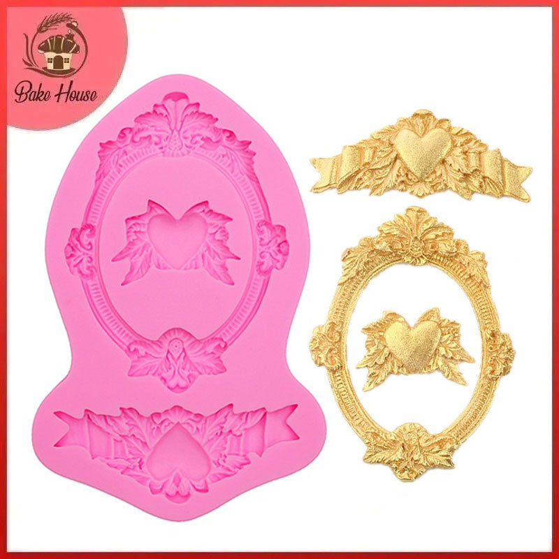 Oval Elegant Frame Silicone Fondant Cake Mold Bake House The Baking