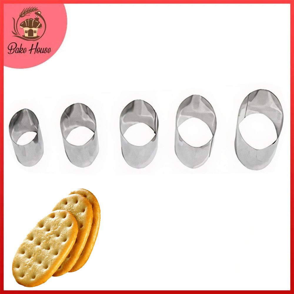 Oval Shape Cookie Cutter Stainless Steel 5Pcs Set
