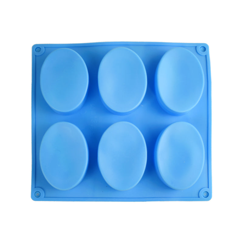 Oval Shape Silicone Soap Mold 6 Cavity