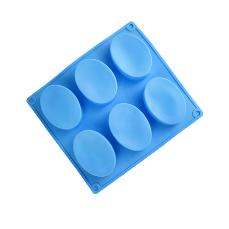 Oval Shape Silicone Soap Mold 6 Cavity