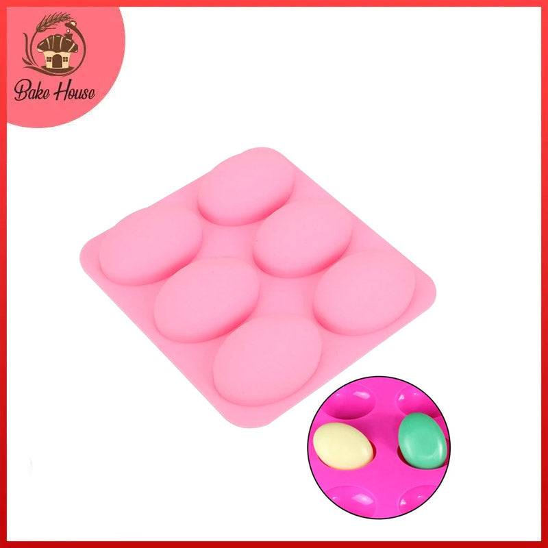 Oval Shape Soap and Mousse Silicone Mold 6 Cavity