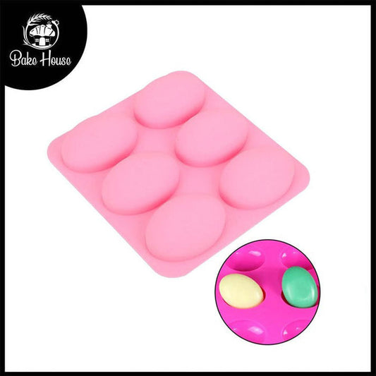 Oval Shape Soap and Mousse Silicone Mold 6 Cavity