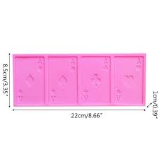Poker Card Fondant Silicone Mold 4 Cavity