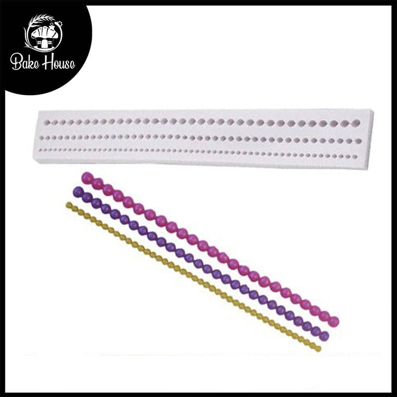 Pearl Beads Border Silicone Fondant Mold 3 Cavity Large