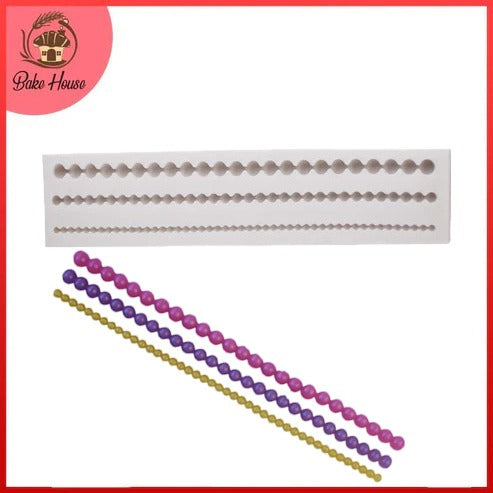 Pearl Beads Border Silicone Fondant Mold 3 Cavity Small