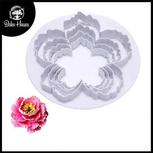 Peony Flower Fondant Cutter 4Pcs Set Plastic