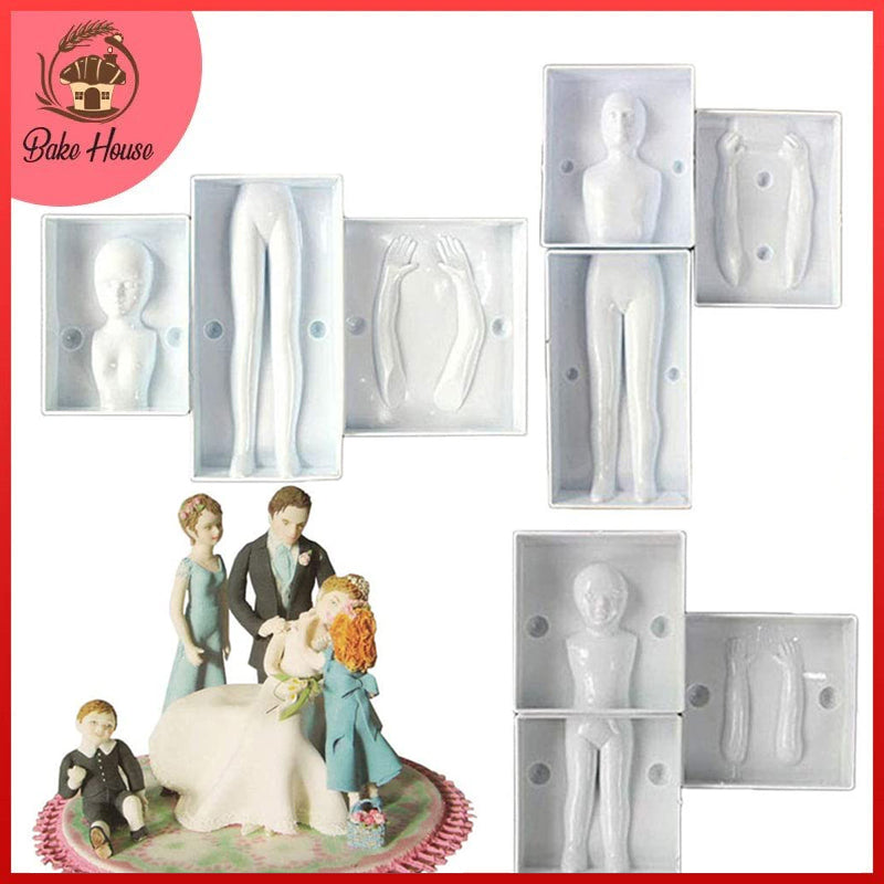 Peoples Fondant Mold 12Pcs Set Plastic