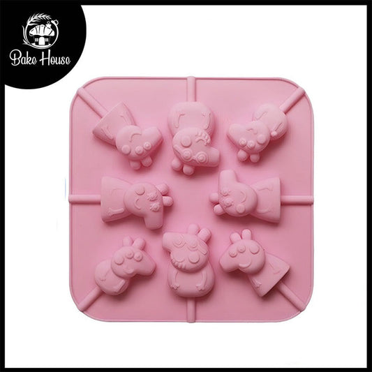 Peppa Silicone Lollipop Mold 8 Cavity