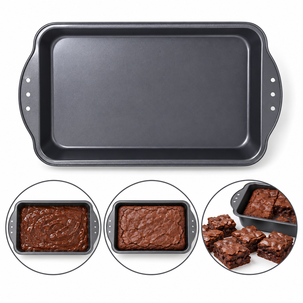 Non-Stick Deep Rectangle Tray 37 x 27cm