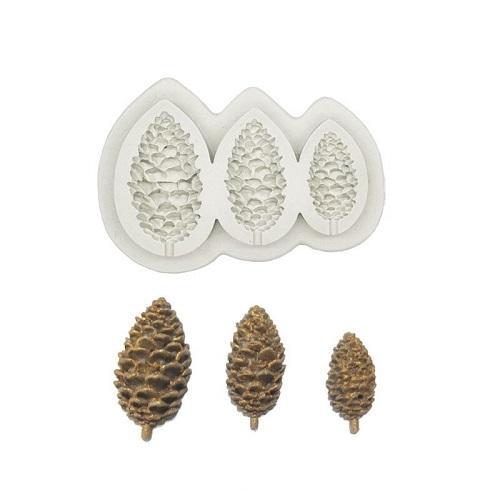 Pine Cone Silicone Fondant & Chocolate Mold 3 Cavity