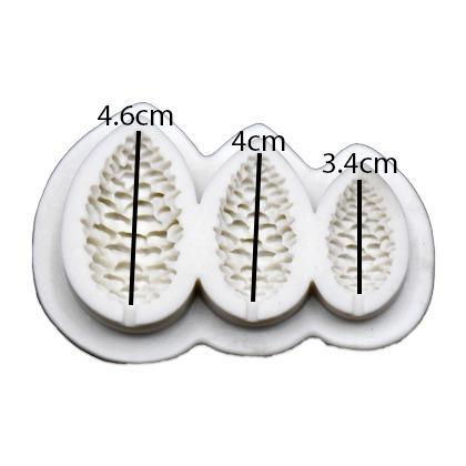 Pine Cone Silicone Fondant & Chocolate Mold 3 Cavity