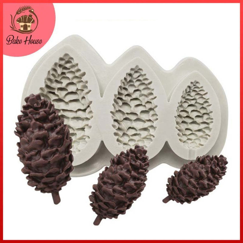 Pine Cone Silicone Fondant & Chocolate Mold 3 Cavity