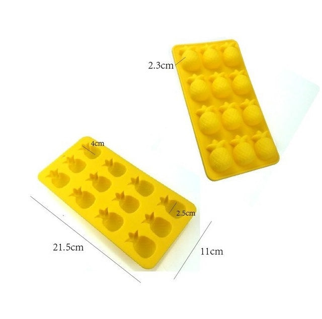 Mini Pineapple Shape Silicone Ice Cube Trays Chocolate Candy Molds Model  Random Color 