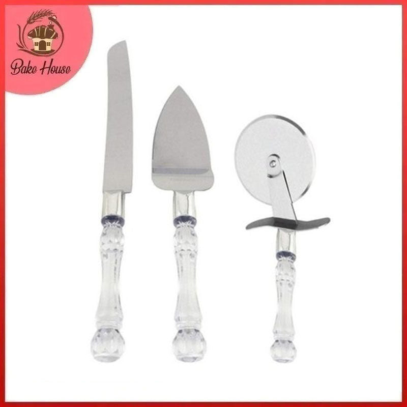 Pizza Cutter Lifter & Cutting Knife Steel 3Pcs Set