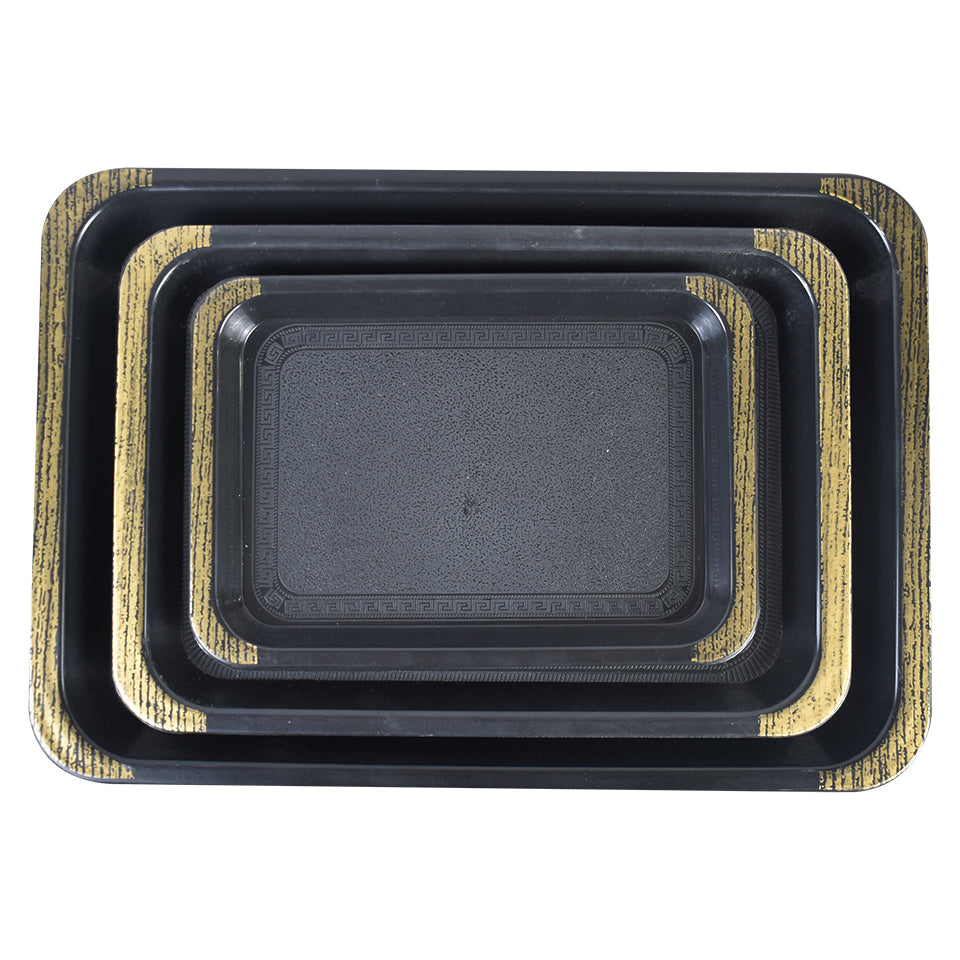 Gold plastic serving clearance platters