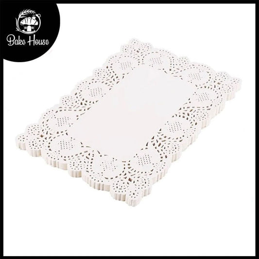 Rectangle Doilies Paper 50Pcs Pack Medium