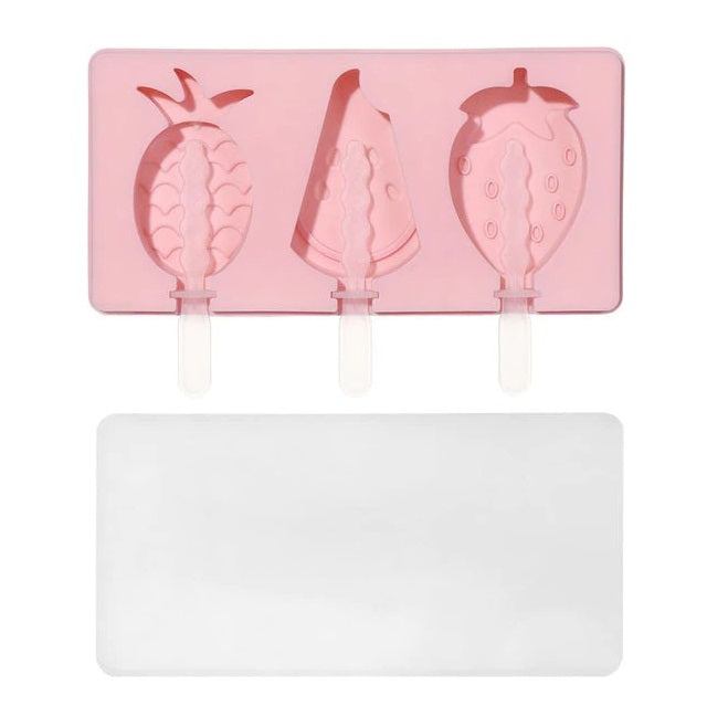 Popsicle Mold Silicone 3 Cavity Fruit Theme