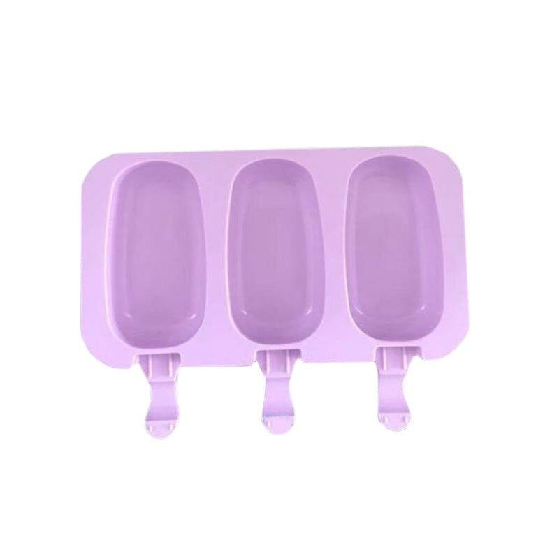 Popsicle Mold Silicone 3 Cavity With 50Pcs Sticks