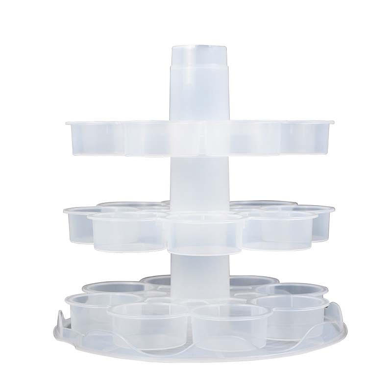 Portable 3 Tier 24 Cavity Cupcake Stand Transparent Plastic Box