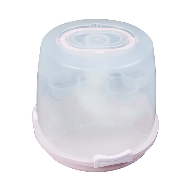 Portable 3 Tier 24 Cavity Cupcake Stand Transparent Plastic Box