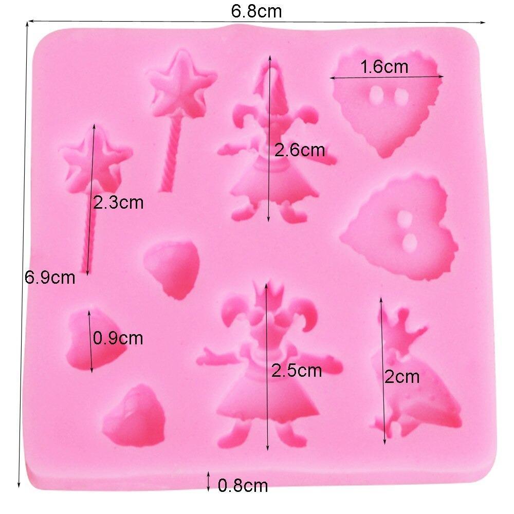 Prince Frog & Little Girl With Hearts And Stars Silicone Fondant Mold