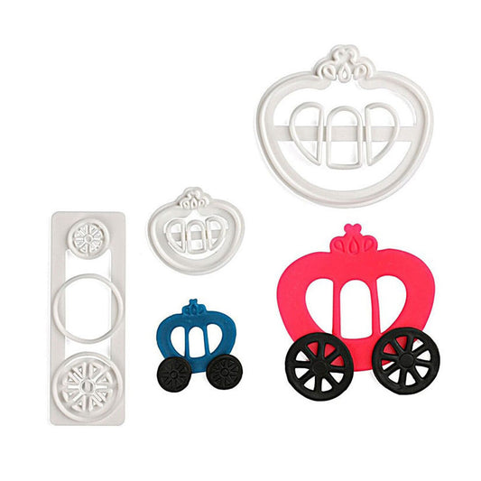 Princess Carriage Fondant Cutter 3Pcs Set Plastic