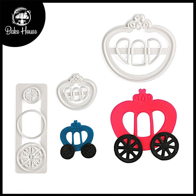 Princess Carriage Fondant Cutter 3Pcs Set Plastic