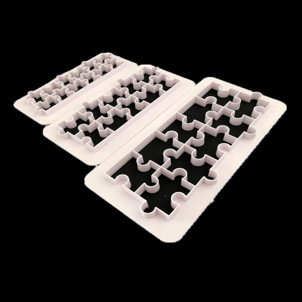 Puzzle Shape Geometric Multi Fondant Cake Cutter 3Pcs Set