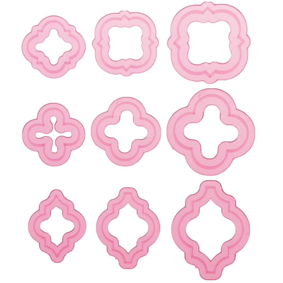 Quatrefoil Element Cutter 9Pcs Set Plastic