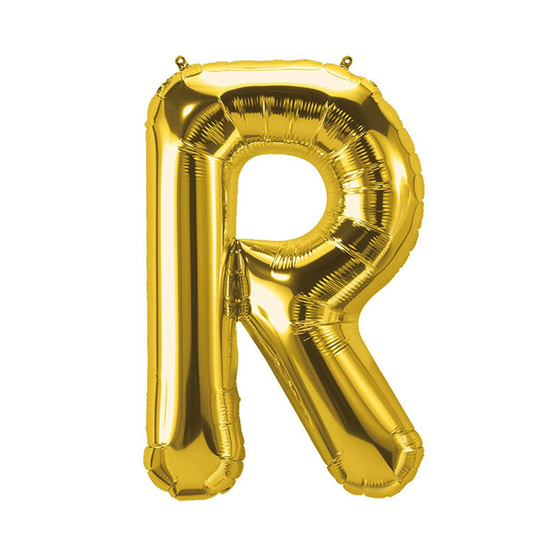 16 Inch Golden Alphabet R Letter Foil Balloon for Party Decoration