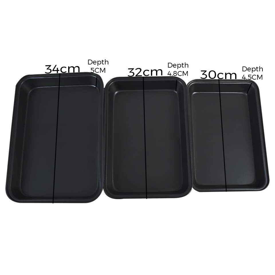 Rectangle Baking Tray Non Stick 3Pcs Set