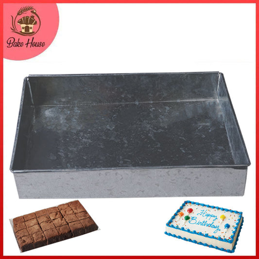 Rectangle Cake & Brownies Baking Tray Galvanized Steel 11 X 15 Inch