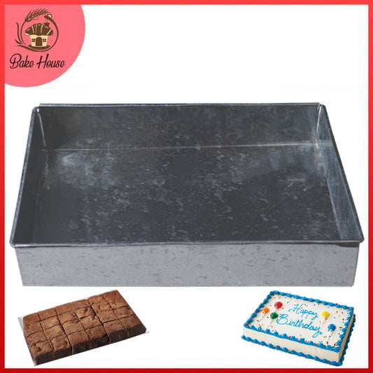 Rectangle Cake & Brownies Baking Tray Galvanized Steel 12 X 16 Inch