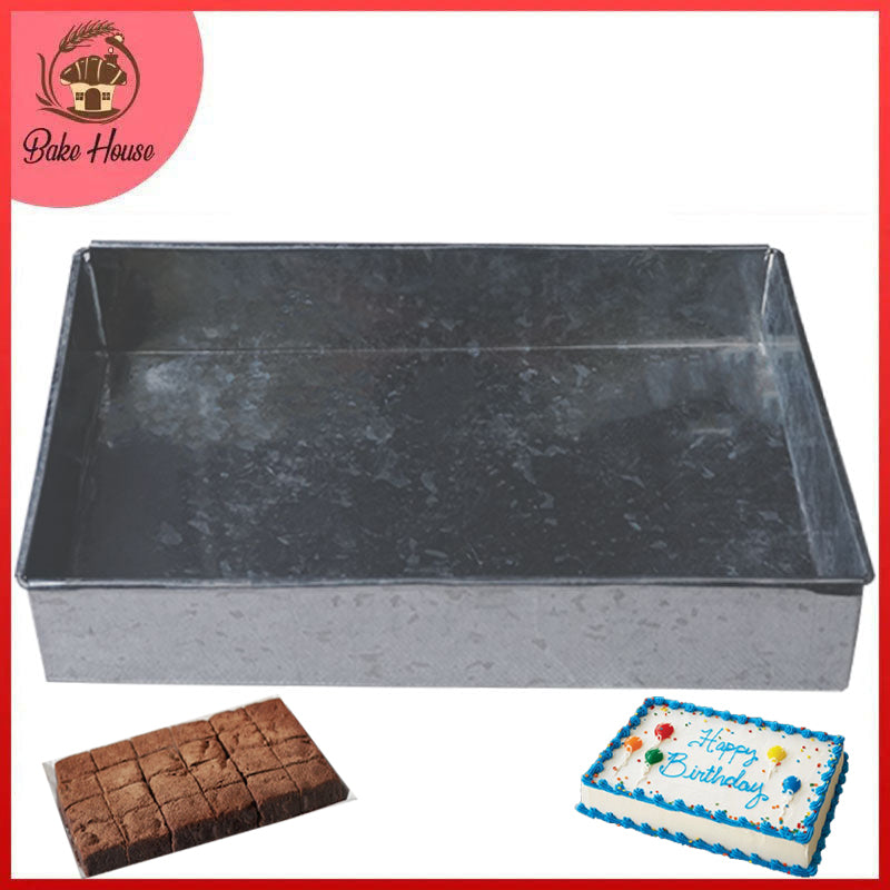 Rectangle Cake & Brownies Baking Tray Galvanized Steel 13 X 17 Inch