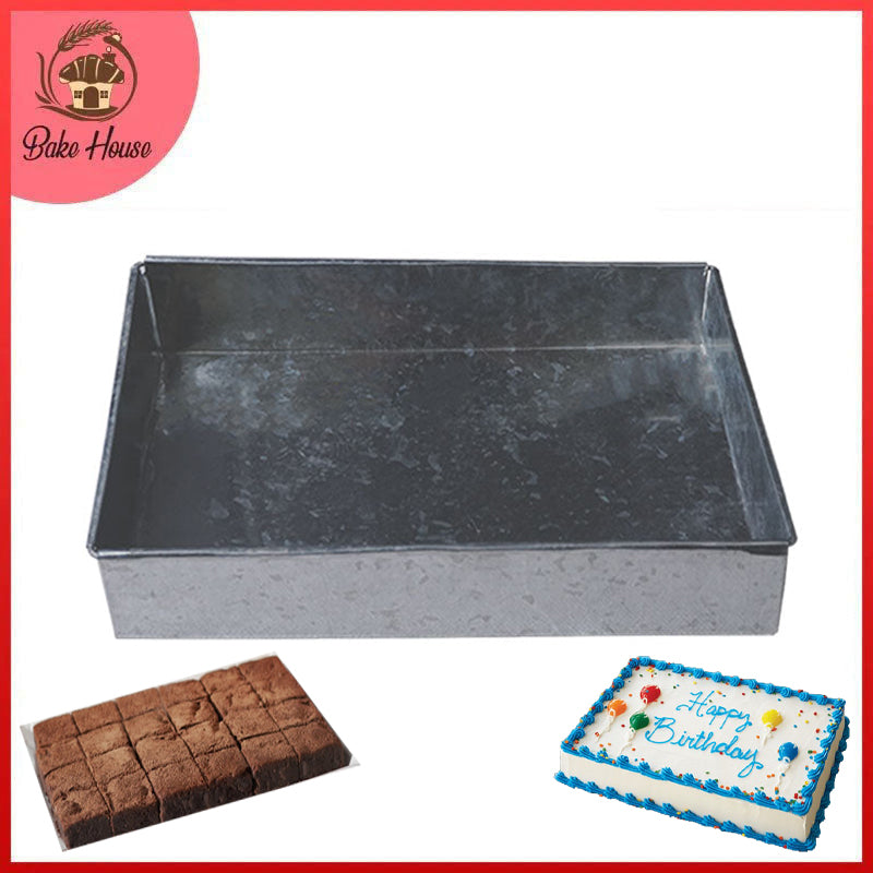 Rectangle Cake & Brownies Baking Tray Galvanized Steel 7 X 11 Inch