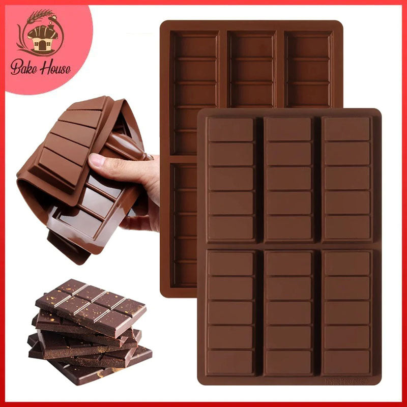 Rectangle Chocolate Bar Mold Silicone 6 Cavity