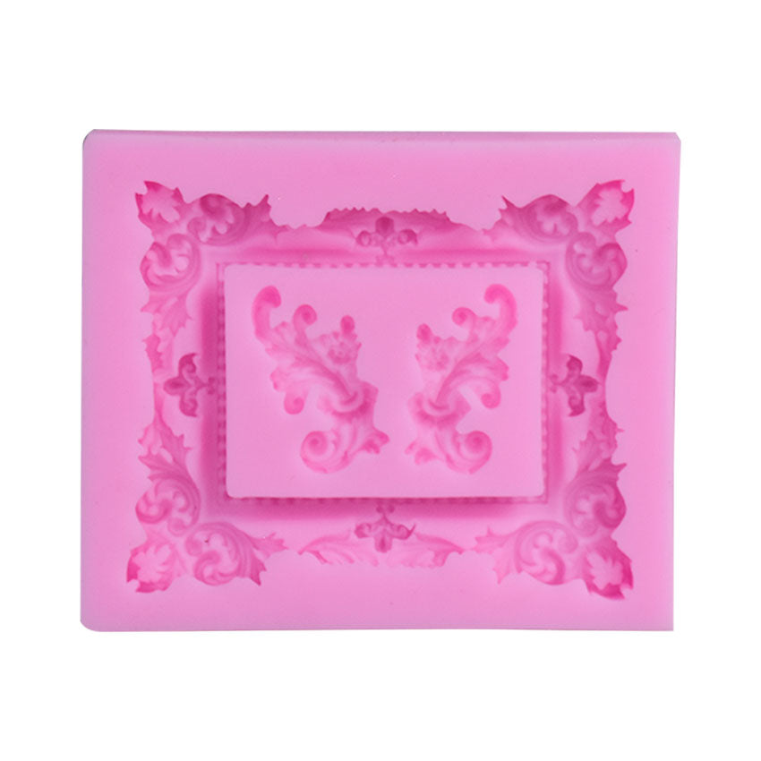 Rectangle Frame with Borders Silicone Fondant Mold 3 Cavity