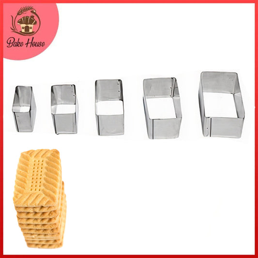 Rectangle Shape Cookie Cutter Stainless Steel 5Pcs Set