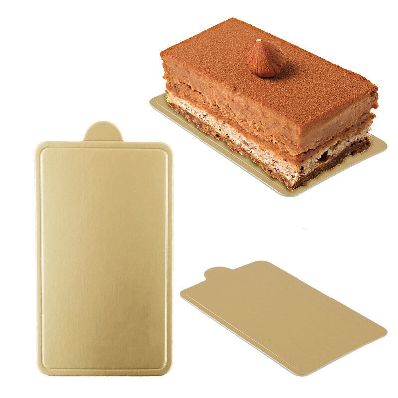 Rectangle Shape Pastry Placer Board Golden 12Pcs Pack